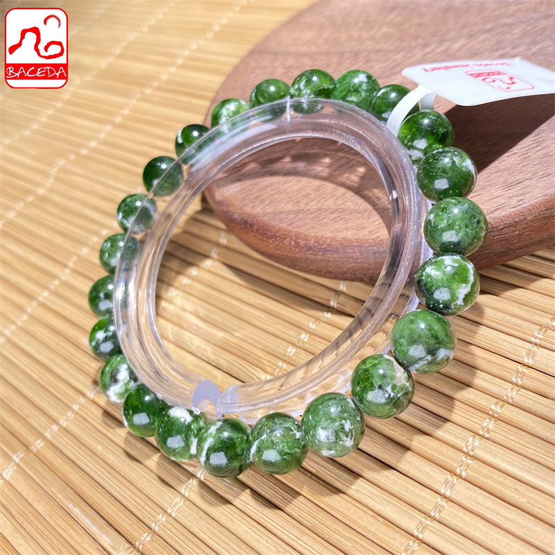 Baceda Natural Crystals bracelet Natural Diopside bracelet good for health natural crystal bracelet with certificate and gift box