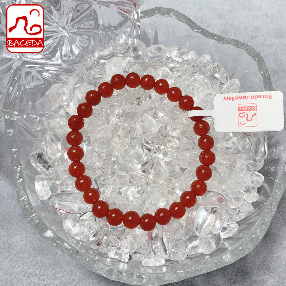 Baceda Red Agate 6mm 8mm 10mm and 3Laps Bracelet 100% Natural With Certificate With Gift Box Packaging