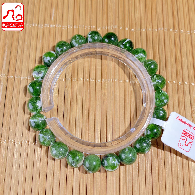 Baceda Natural Crystals bracelet Natural Diopside bracelet good for health natural crystal bracelet with certificate and gift box