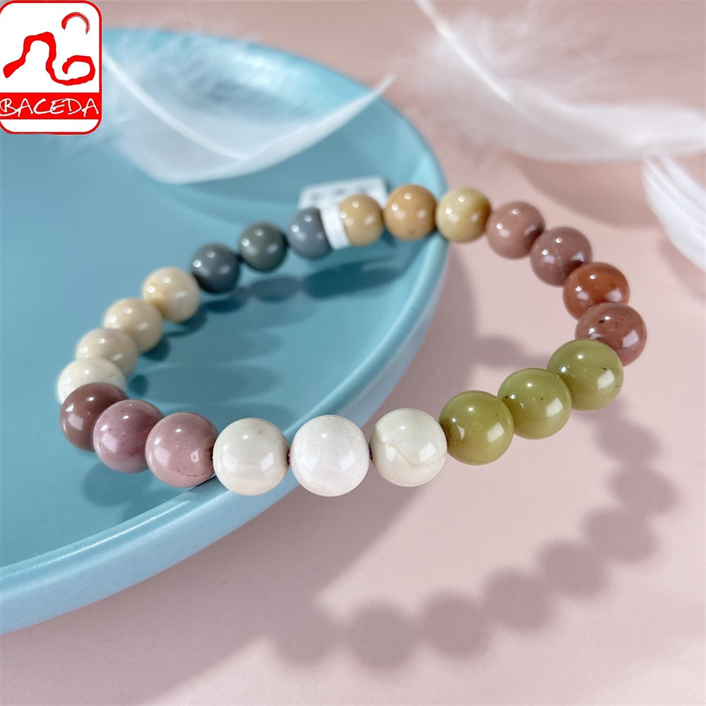 Vòng tay đá mã não tự nhiên Baceda của Alashan/Alxa có thể cân bằng và hài hòa cơ thể kèm theo giấy chứng nhận và hộp đựng